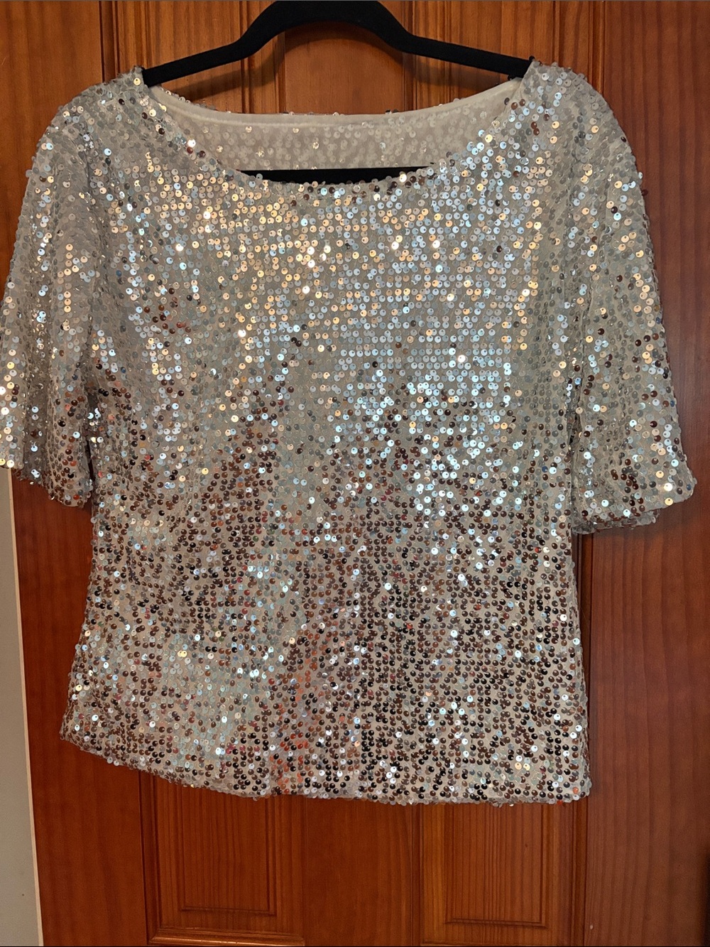 Silver sparkle top